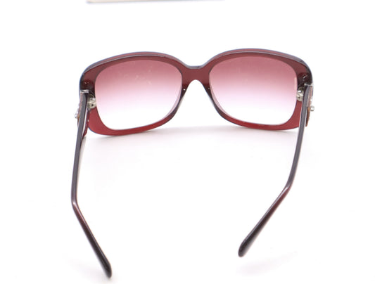  CHANEL 5234-Q-A Plastic Sunglasses, Wine Red, Coco Mark, Leather, Silver Hardware