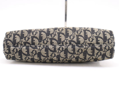 Dior Canvas Trotter Shoulder Bag Gray Black Handbag