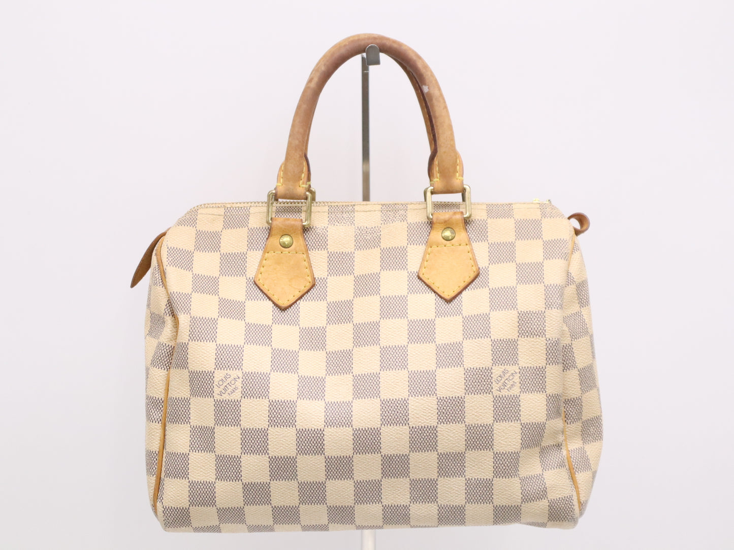LOUIS VUITTON N41534 Azur Speedy 25 Handbag with Shoulder Pull