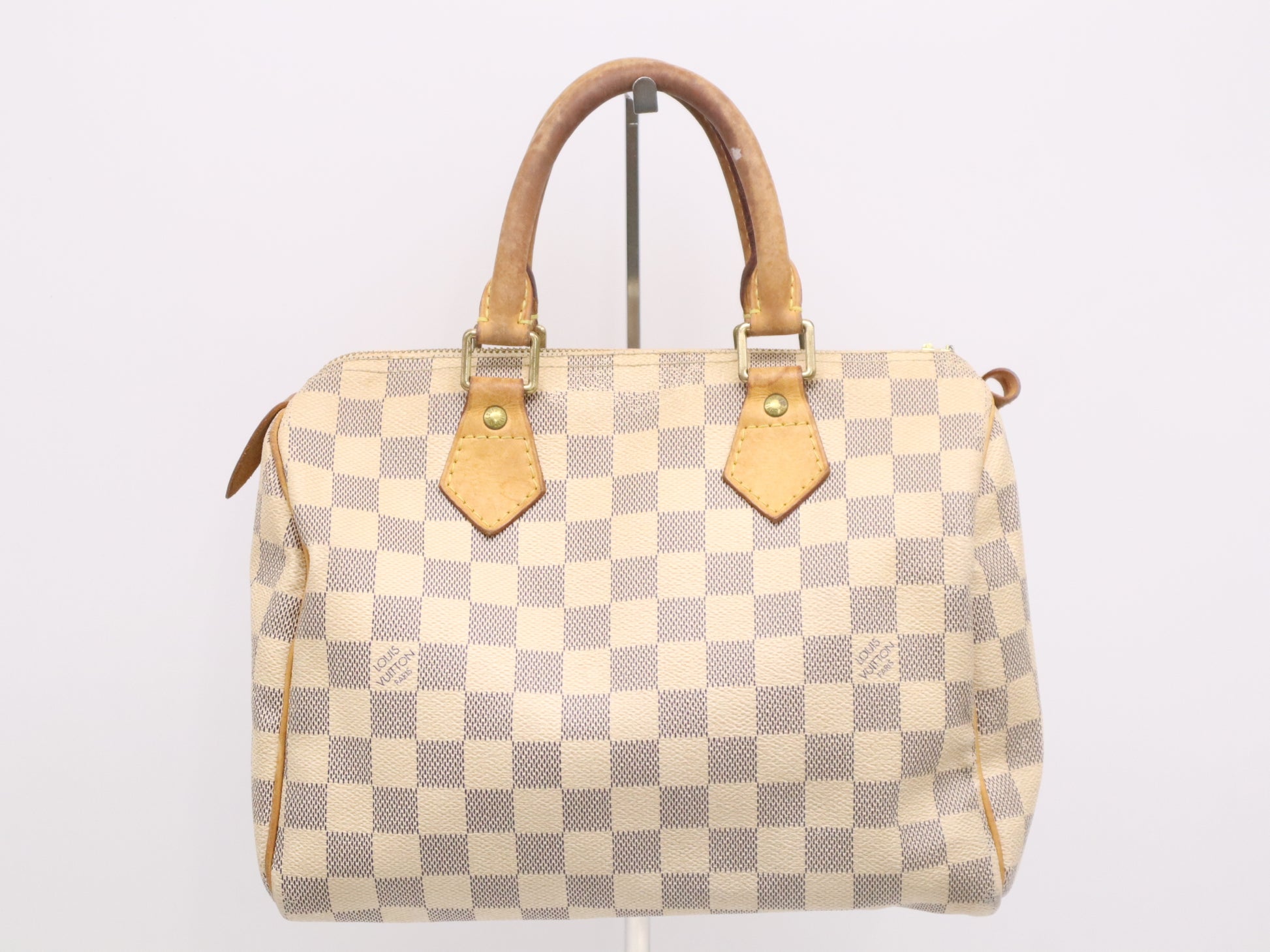 LOUIS VUITTON N41534 Azur Speedy 25 Handbag with Shoulder Pull