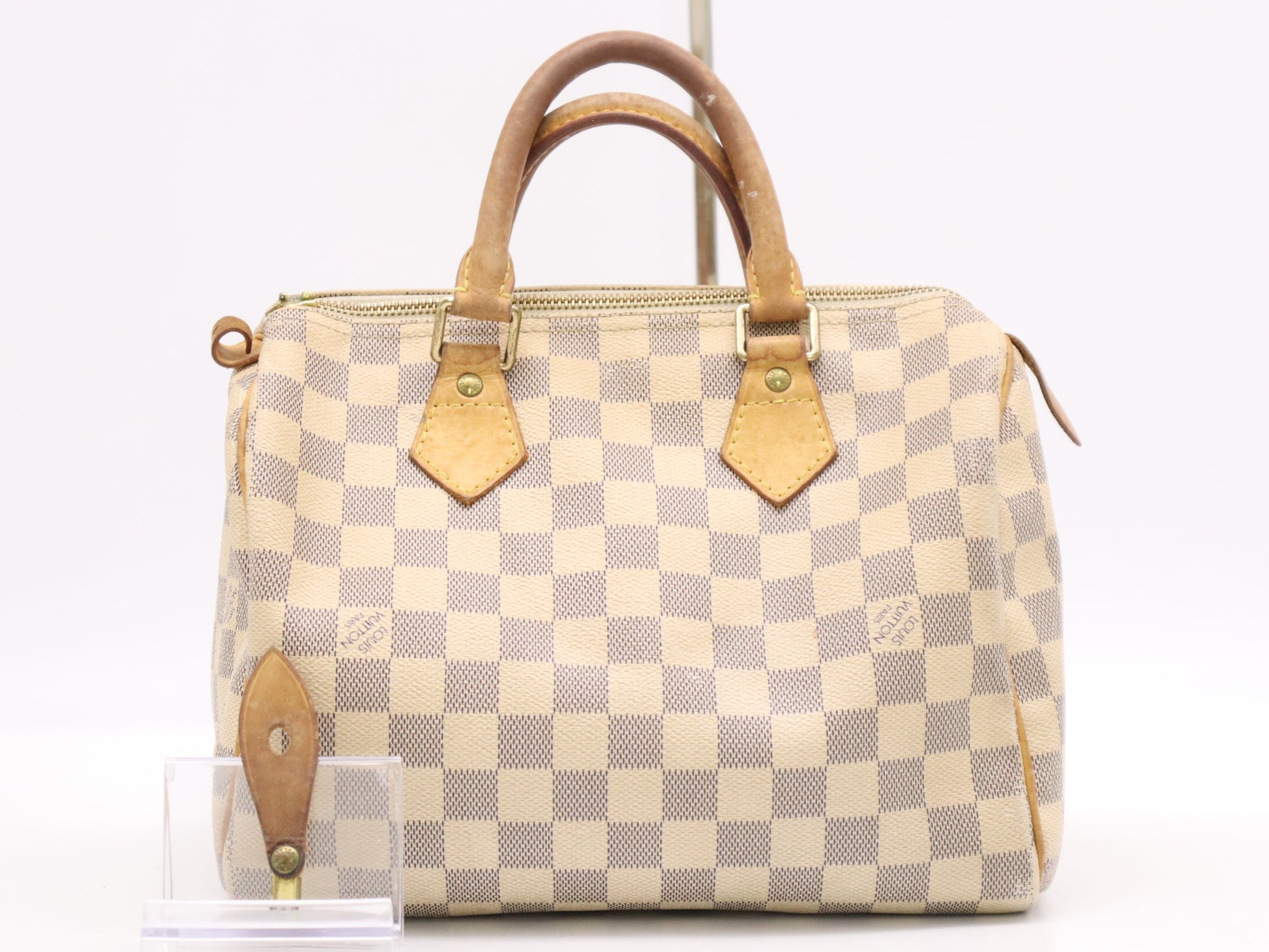 LOUIS VUITTON N41534 Azur Speedy 25 Handbag with Shoulder Pull