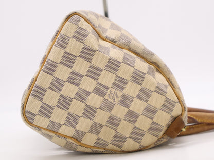 LOUIS VUITTON N41534 Azur Speedy 25 Handbag with Shoulder Pull