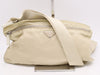 PRADA Nylon Triangle Logo Shoulder Bag, Beige, with Silver Hardware