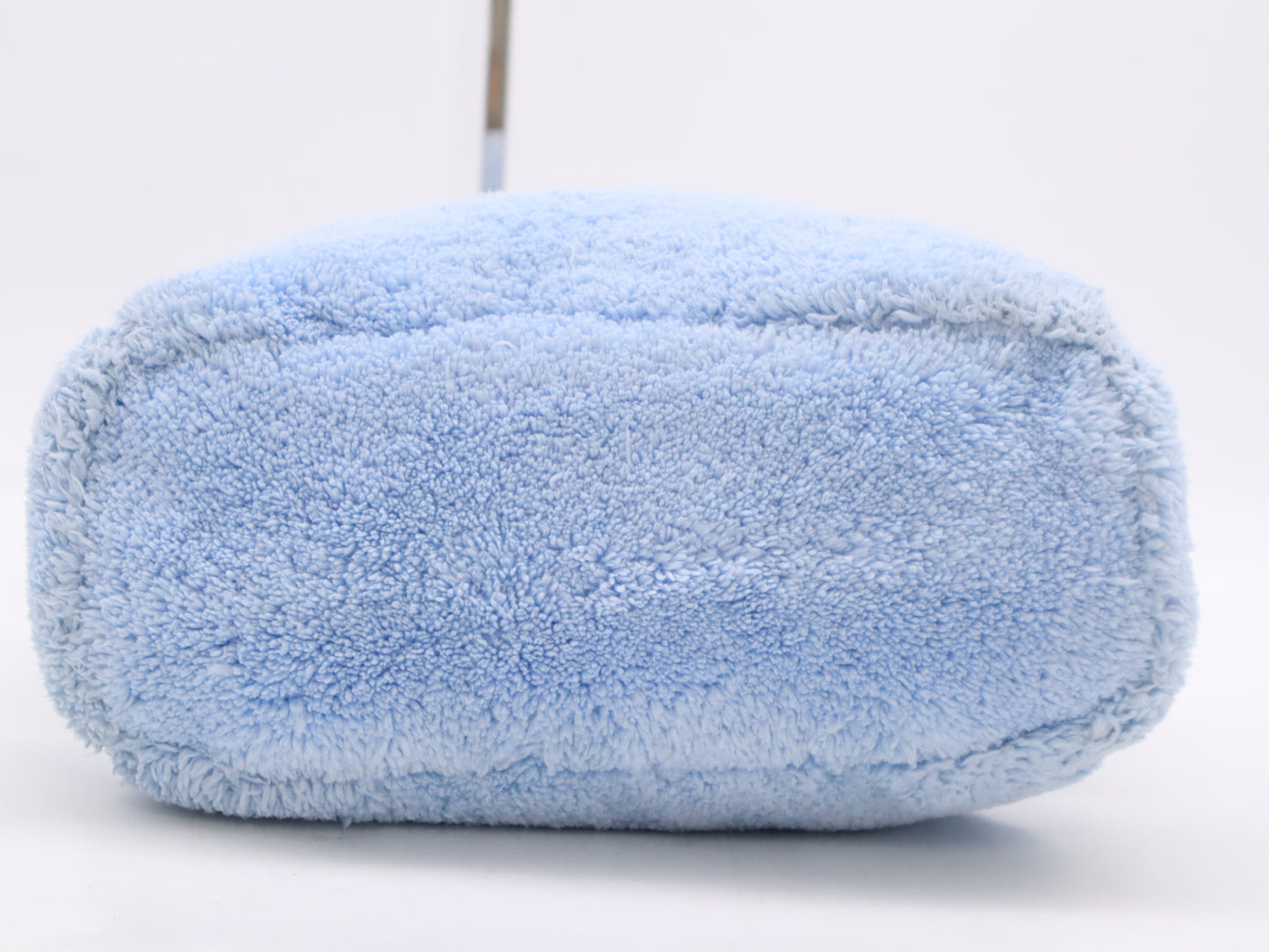 PRADA Pile Terry 2-Way Tote Bag, Blue, with Silver Hardware and Shoulder Strap