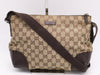 GUCCI 114273 Canvas/Leather GG Canvas Shoulder Bag Beige Dark Brown Shoulder Bag