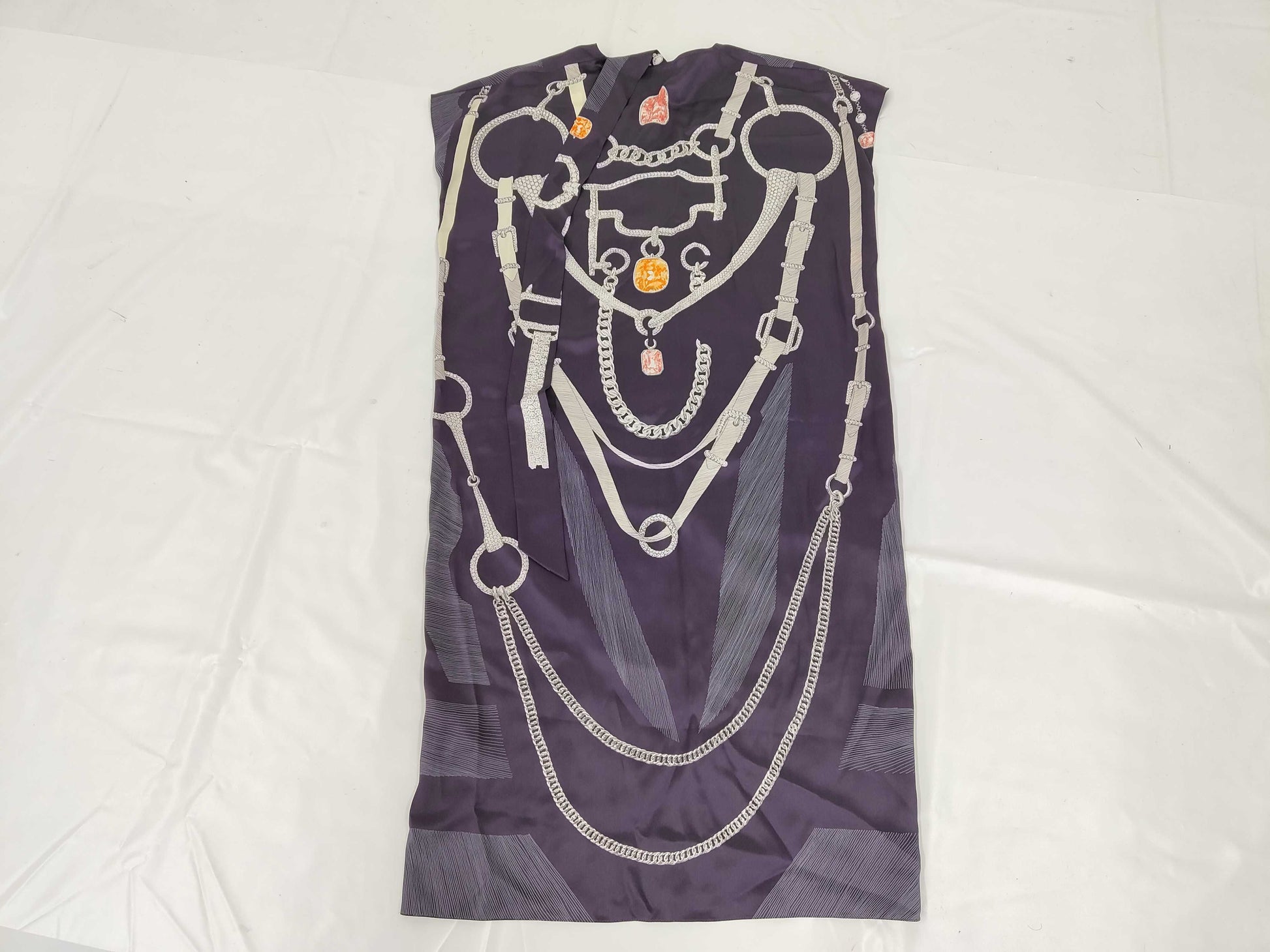 HERMES Silk Dress, Etude pour une Parure de Gala 2018, Purple, Size: 34, Dress