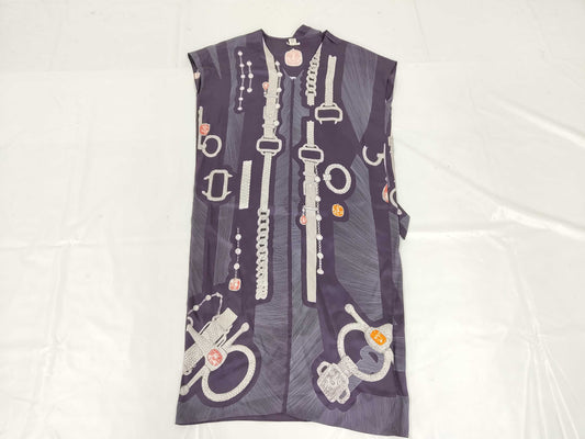 HERMES Silk Dress, Etude pour une Parure de Gala 2018, Purple, Size: 34, Dress