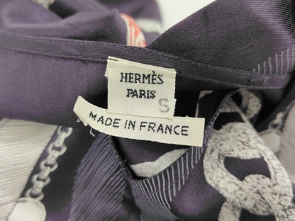 HERMES Silk Dress, Etude pour une Parure de Gala 2018, Purple, Size: 34, Dress