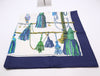 HERMES Silk Carré 90 Passementerie Tassel Pattern Navy White Scarf