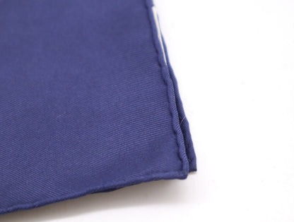 HERMES Silk Carré 90 Passementerie Tassel Pattern Navy White Scarf