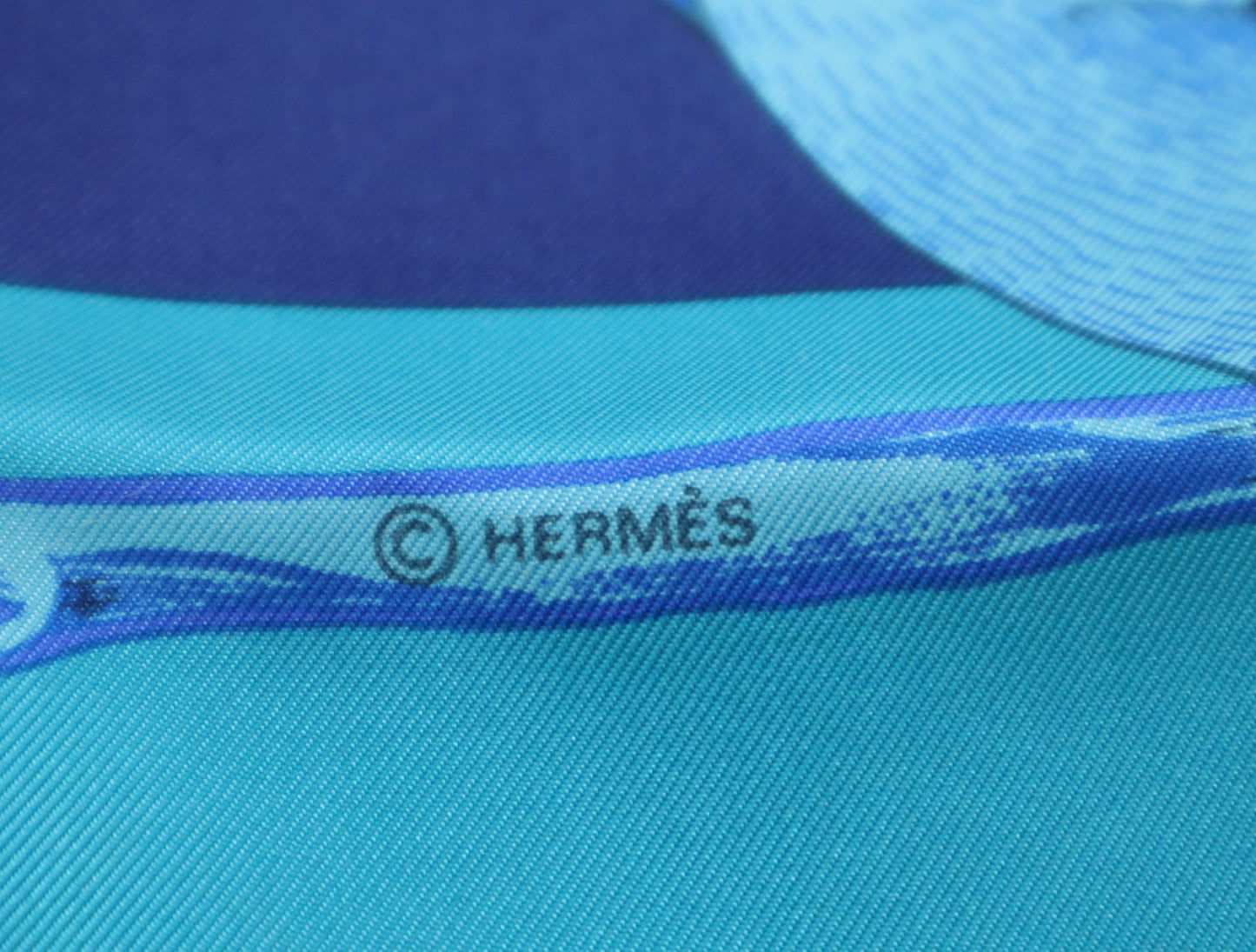 HERMES Silk Carré 90 Animal Alphabet Scarf in Navy and Turquoise Blue