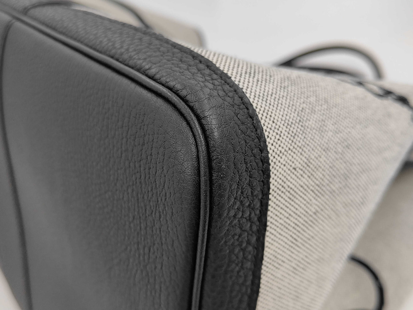 HERMES Garden Party Voyage 49 Tote Bag, K Stamp, Leather, Canvas, Gray, Black, Box and Dust Bag Included, Retail Price: ¥944,900