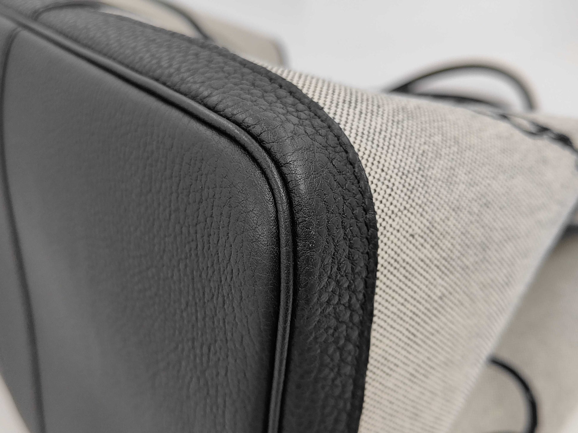 HERMES Garden Party Voyage 49 Tote Bag, K Stamp, Leather, Canvas, Gray, Black, Box and Dust Bag Included, Retail Price: ¥944,900