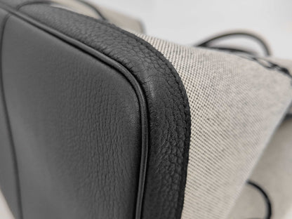 HERMES Garden Party Voyage 49 Tote Bag, K Stamp, Leather, Canvas, Gray, Black, Box and Dust Bag Included, Retail Price: ¥944,900