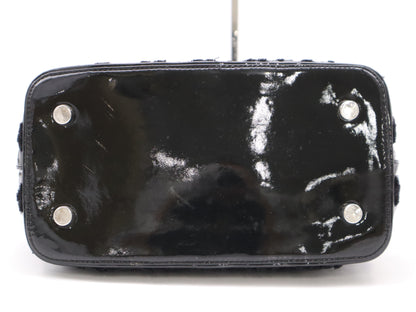 LOUIS VUITTON M40602 Fashionation Lockit Bouclette Noir Handbag with Cadena, Two Keys, Cloche, and Poignier