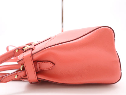 Salvatore Ferragamo EE-2 E428 Leather Gancini 2-Way Shoulder Bag, Pink, GD Hardware, Dust Bag Included