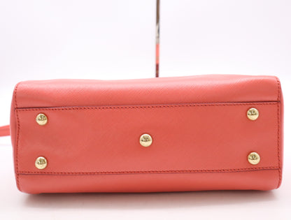 Salvatore Ferragamo EE-2 E428 Leather Gancini 2-Way Shoulder Bag, Pink, GD Hardware, Dust Bag Included