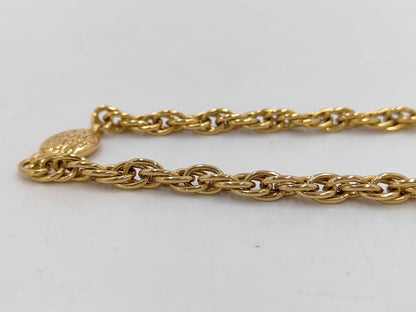 CHANEL GP Long Chain Necklace Gold with Box