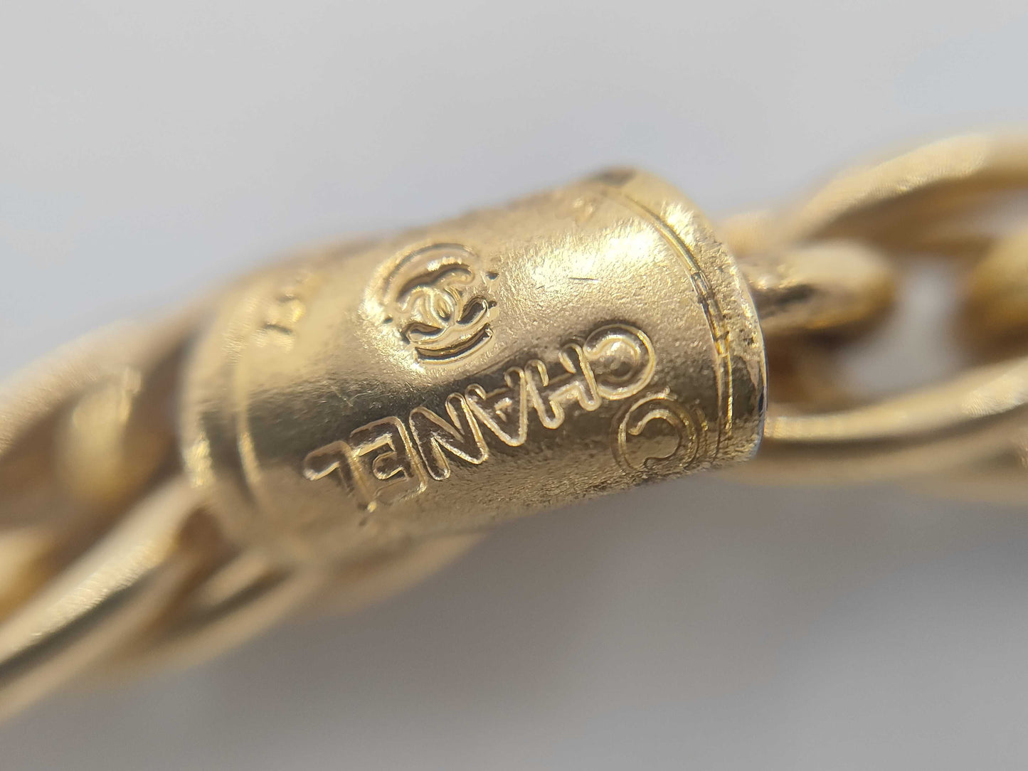 CHANEL GP Long Chain Necklace Gold with Box