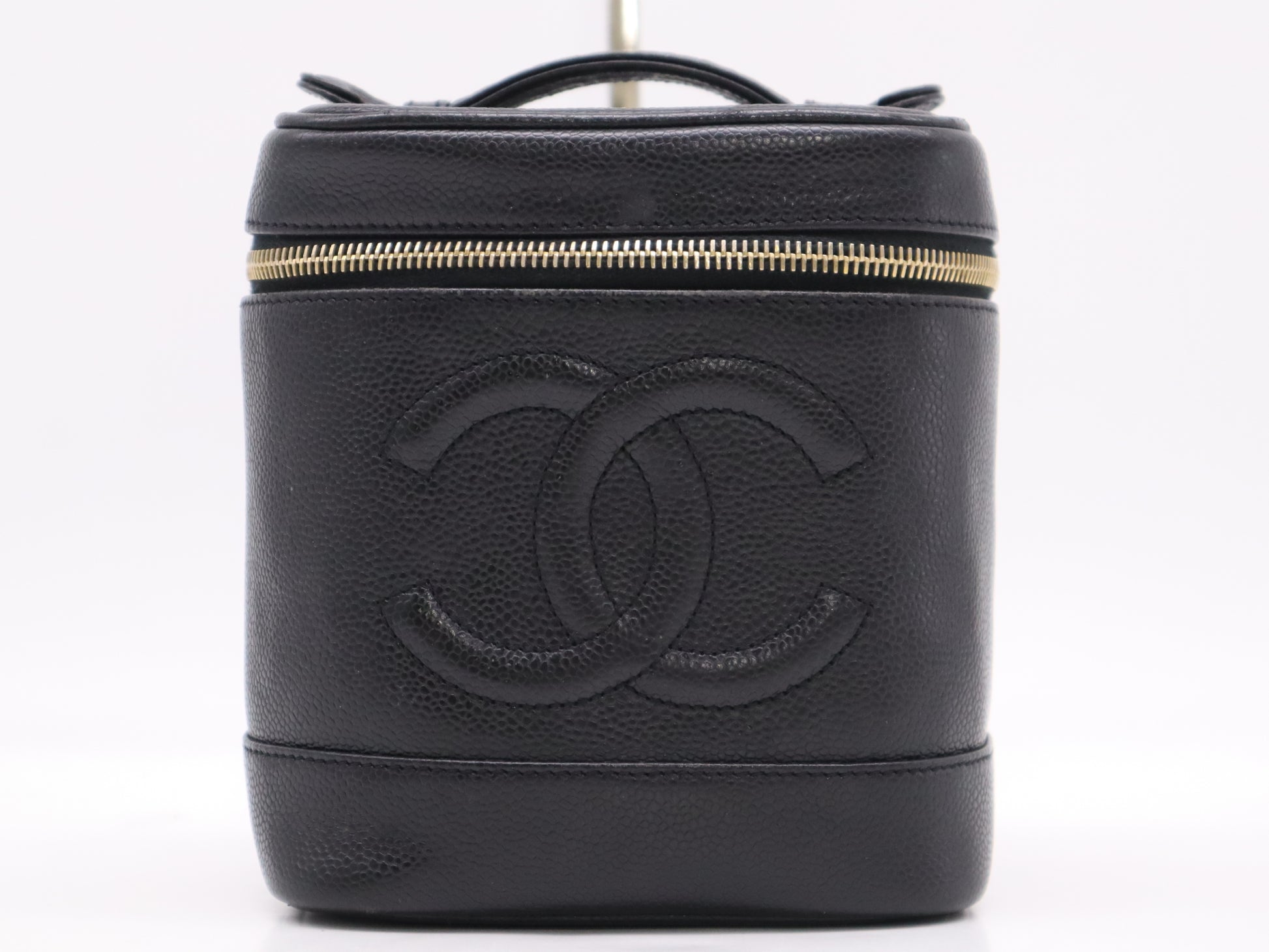 CHANEL A01998 Caviar Skin Vanity Bag Black with GD Hardware and Pouch
