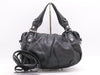 GUCCI Leather Guccissima 2-way Handbag in Black with Silver Hardware and Shoulder Strap