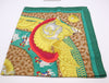 HERMES Silk Carré 90 CASQUES et PLUMETS Faceless Helmet Pattern Green Brown Scarf