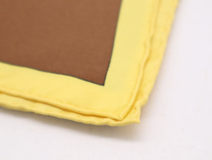 HERMES Silk Carré 90 "Les Armes de Paris" Weapon Pattern, Brown/Yellow, Box Included, Other Accessories