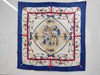 HERMES Silk Carré 90 LES BECANES Bicycle Pattern Scarf in White, Blue, and Red with Gift Wrapping