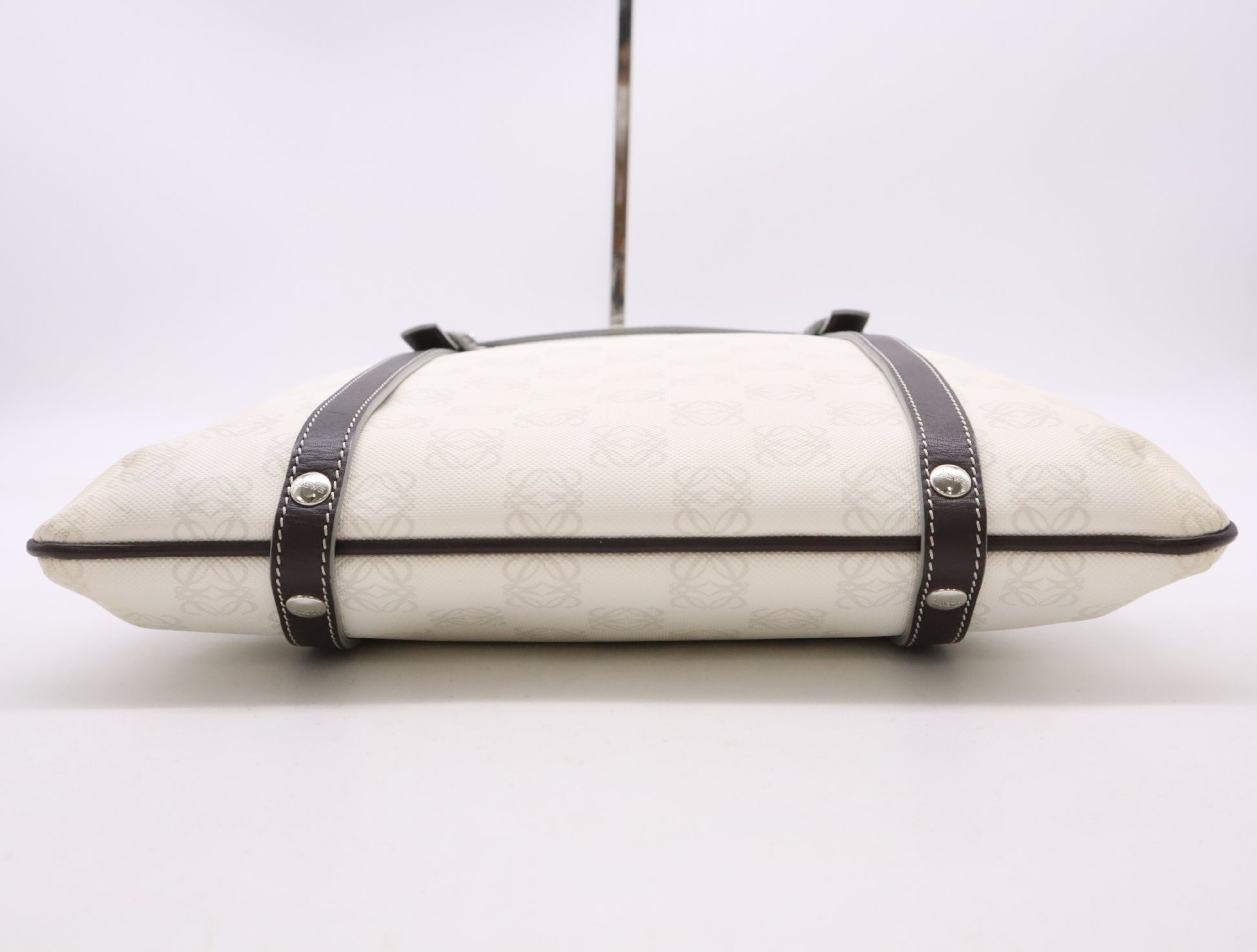 LOEWE PVC x Leather Anagram White Brown Tote Bag