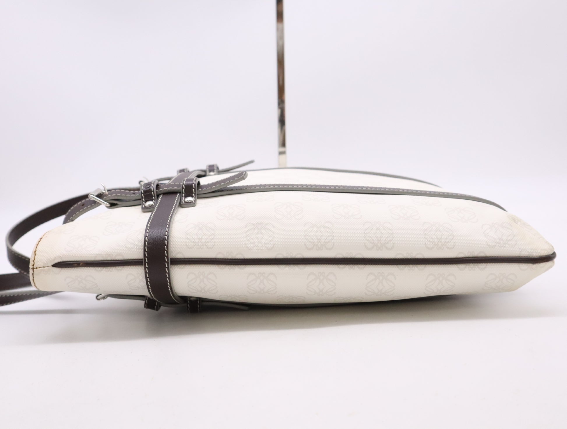 LOEWE PVC x Leather Anagram White Brown Tote Bag