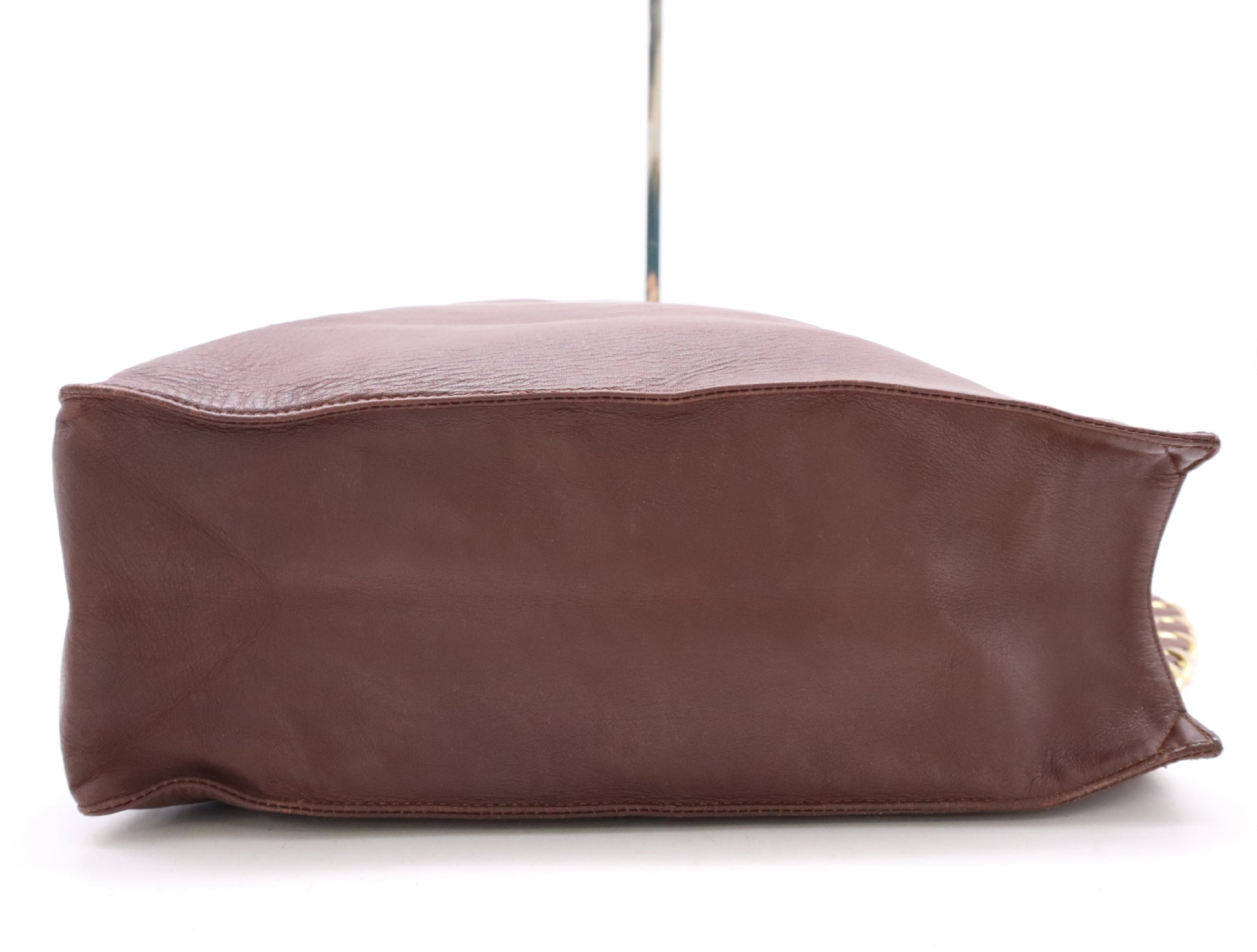 CHANEL Lambskin Tote Bag with Coco Mark, Chain, GD Hardware, Brown, Unclear Seal