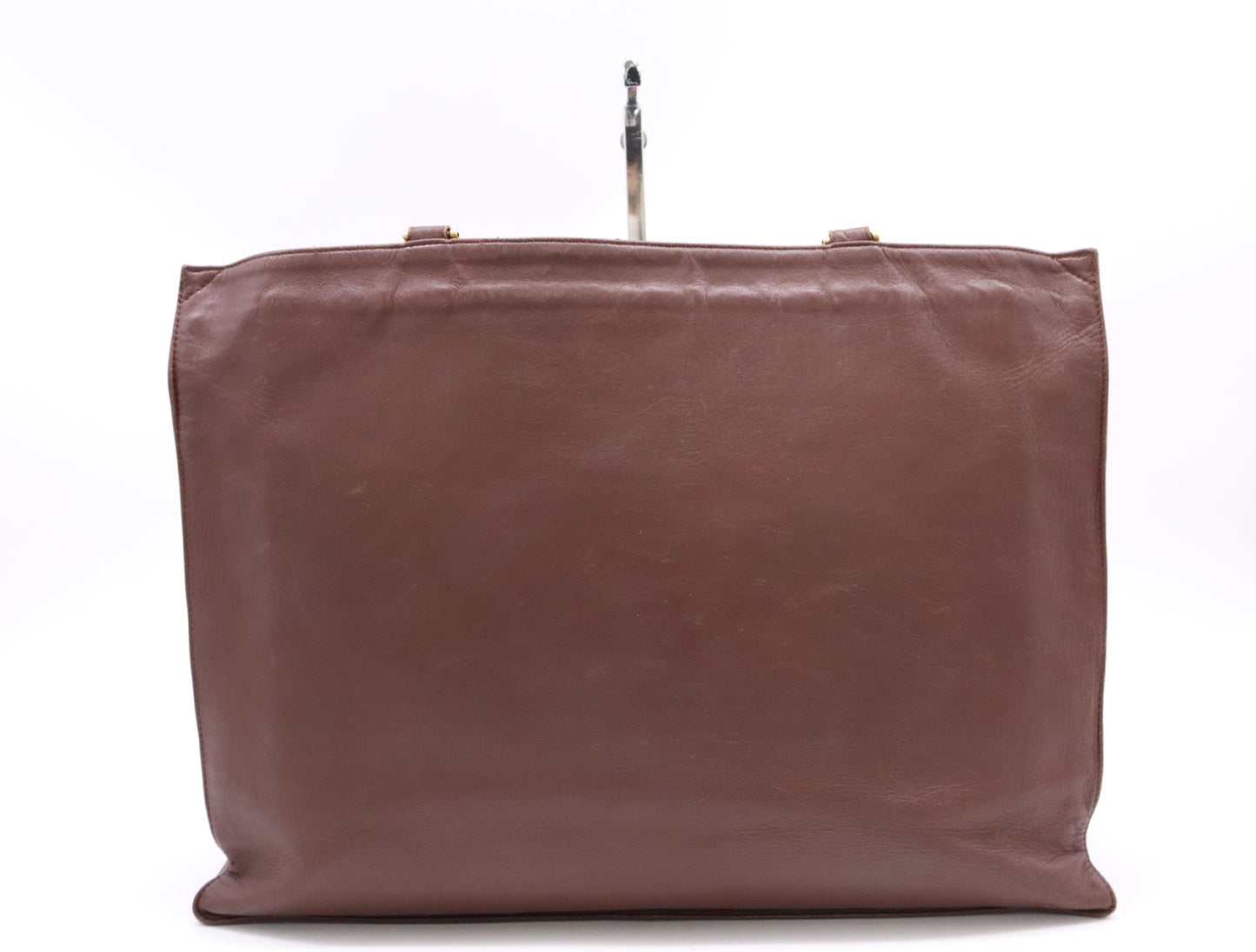 CHANEL Lambskin Tote Bag with Coco Mark, Chain, GD Hardware, Brown, Unclear Seal