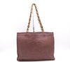CHANEL Lambskin Tote Bag with Coco Mark, Chain, GD Hardware, Brown, Unclear Seal