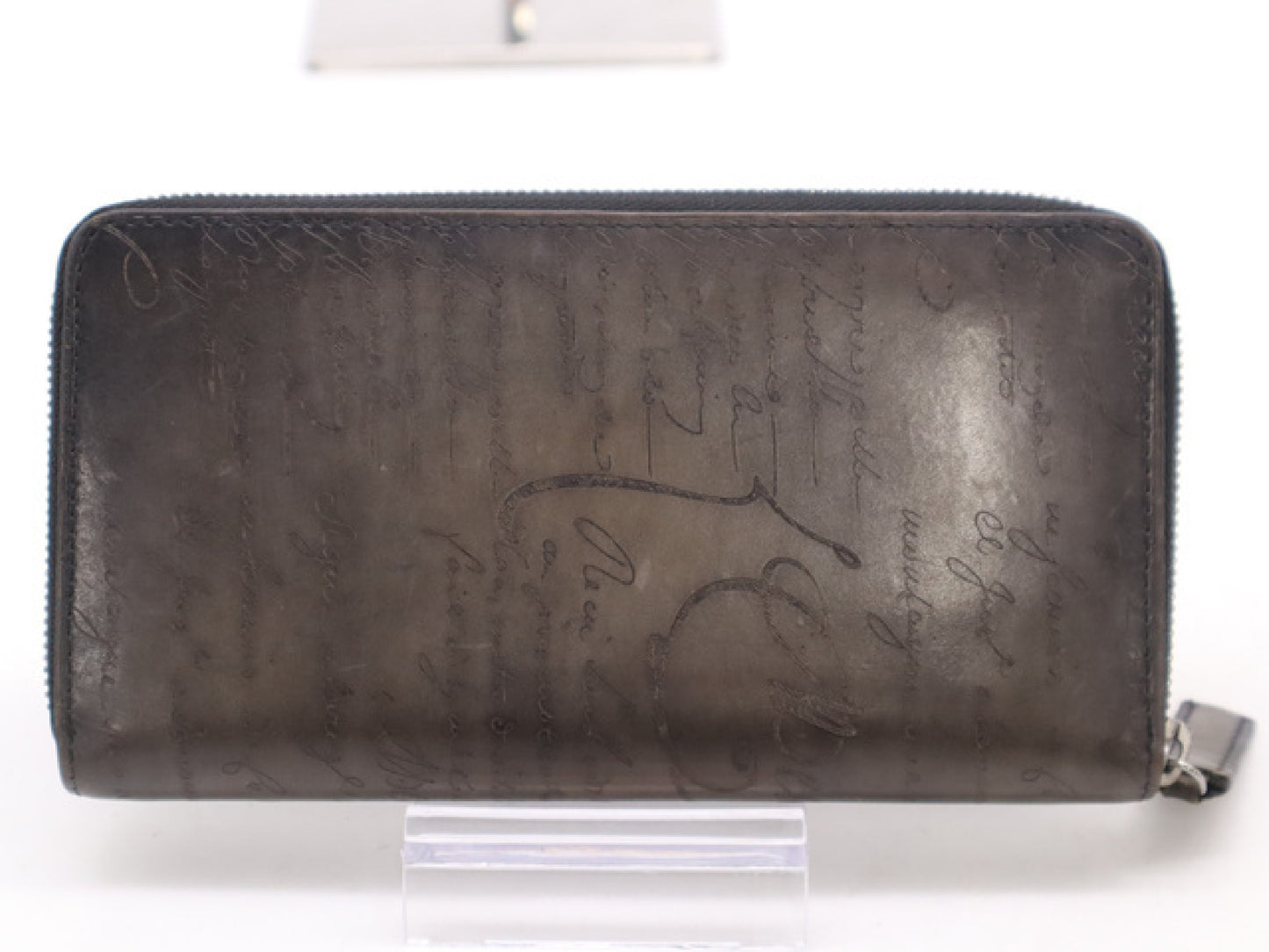 Berluti Calligraphy Long Zip Wallet Black/Gray F0290 Wallet