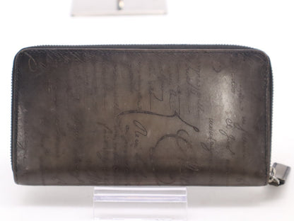 Berluti Calligraphy Long Zip Wallet Black/Gray F0290 Wallet