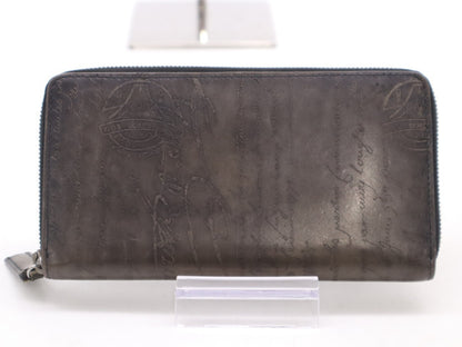 Berluti Calligraphy Long Zip Wallet Black/Gray F0290 Wallet