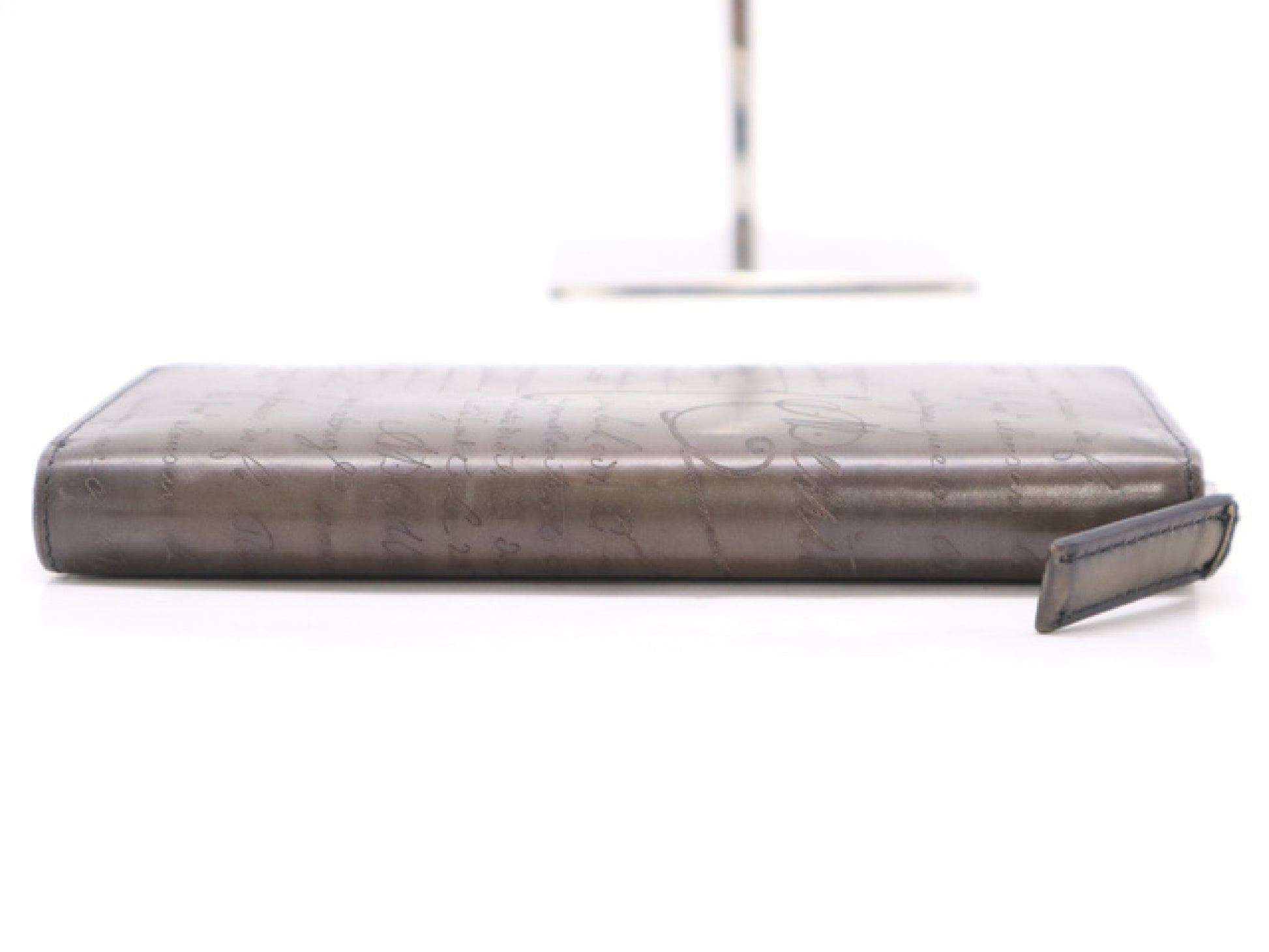 Berluti Calligraphy Long Zip Wallet Black/Gray F0290 Wallet