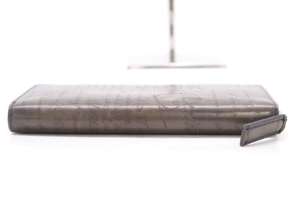 Berluti Calligraphy Long Zip Wallet Black/Gray F0290 Wallet