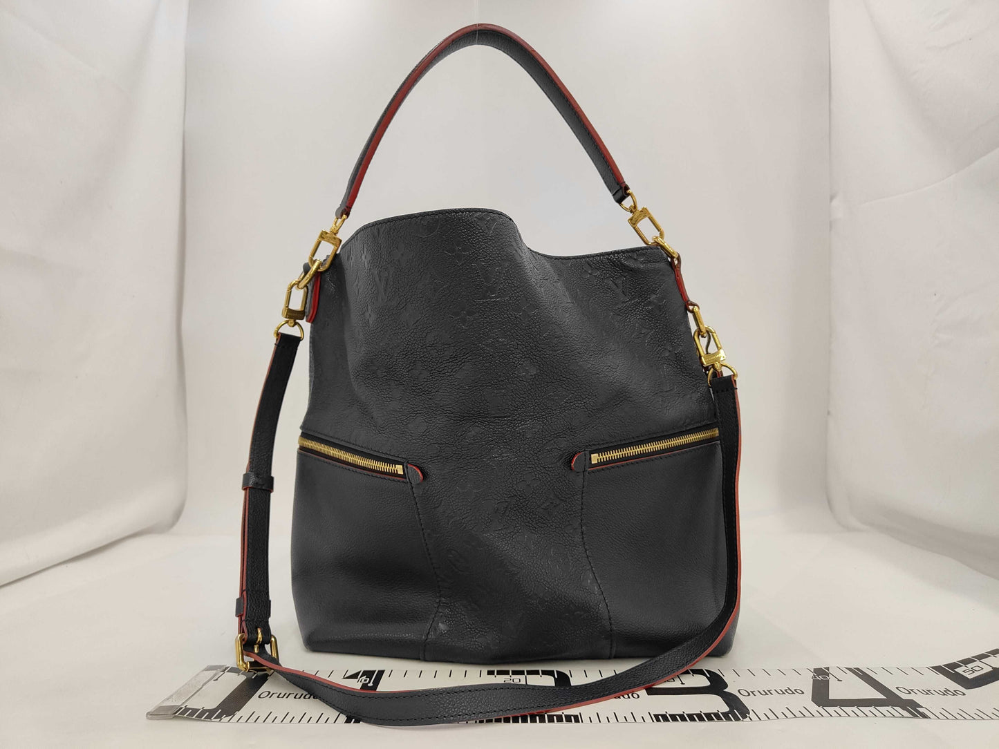 LOUIS VUITTON M44012 Monogram Empreinte Mary Marine Rouge Shoulder Bag with 2 Shoulder Straps