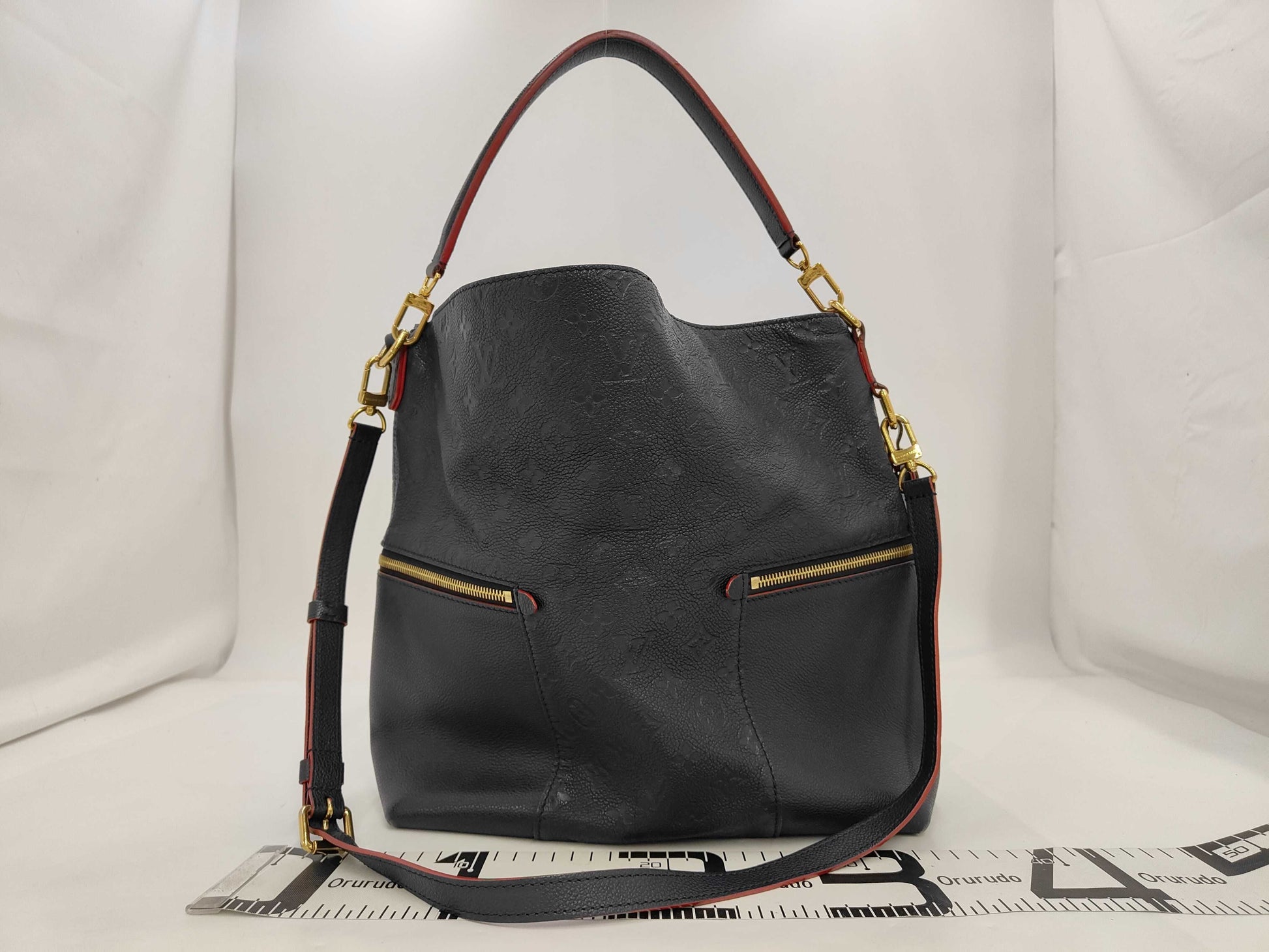 LOUIS VUITTON M44012 Monogram Empreinte Mary Marine Rouge Shoulder Bag with 2 Shoulder Straps