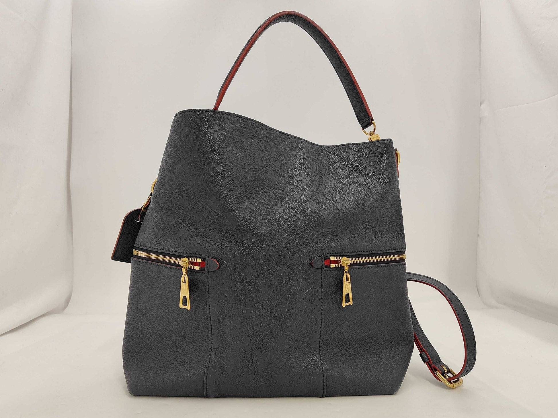 LOUIS VUITTON M44012 Monogram Empreinte Mary Marine Rouge Shoulder Bag with 2 Shoulder Straps