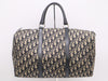 Dior Canvas/Leather Trotter Boston Bag, Brown/Blue