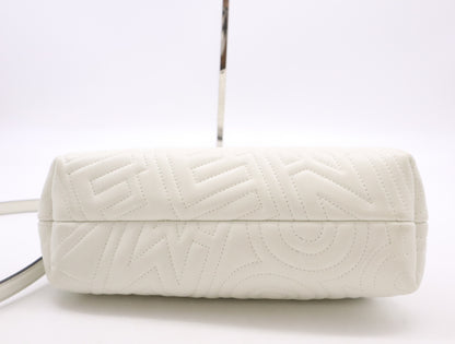 FENDI Leather First Midi White Denim Bag with Shoulder Strap