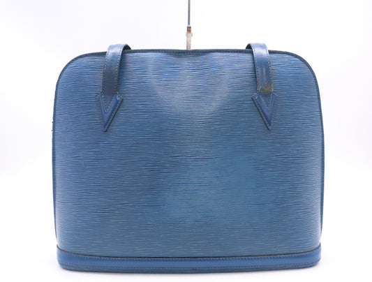 LOUIS VUITTON M52285 Epi-Lussac Toledo Blue Tote Bag with Zipper Pull