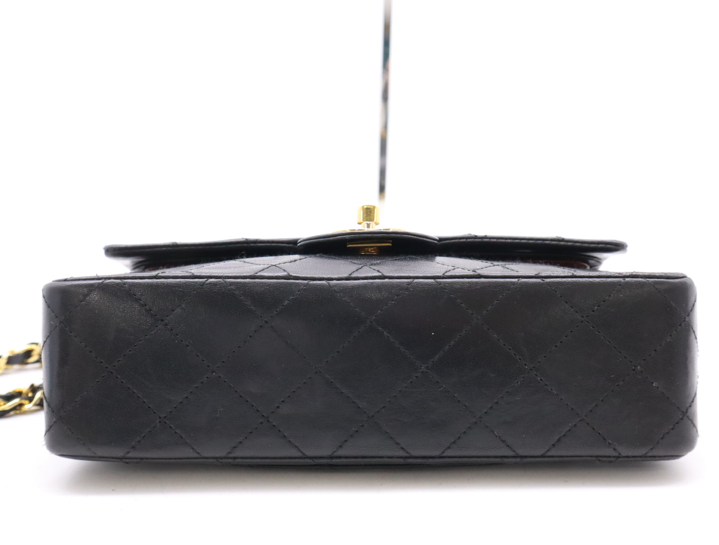 CHANEL Lambskin Matelasse 23 Double Flap Double Chain GD Hardware Black Seal Card 0775717 Shoulder Bag