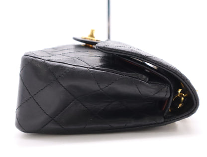 CHANEL Lambskin Matelasse 23 Double Flap Double Chain GD Hardware Black Seal Card 0775717 Shoulder Bag