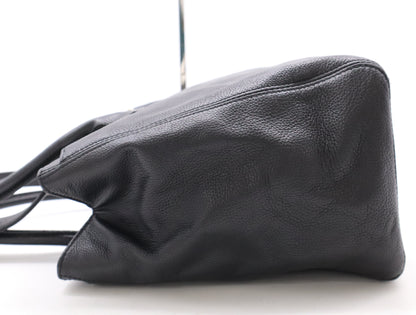 CHANEL Caviar Leather Executive Tote 2-Way Bag, Black, with Silver Hardware and Shoulder Strap