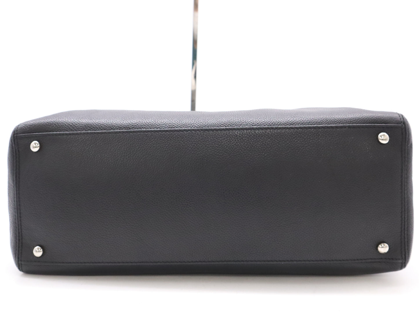 CHANEL Caviar Leather Executive Tote 2-Way Bag, Black, with Silver Hardware and Shoulder Strap