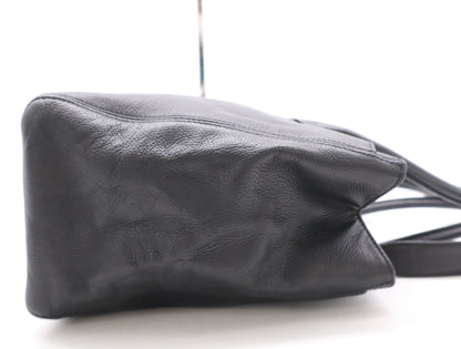 CHANEL Caviar Leather Executive Tote 2-Way Bag, Black, with Silver Hardware and Shoulder Strap