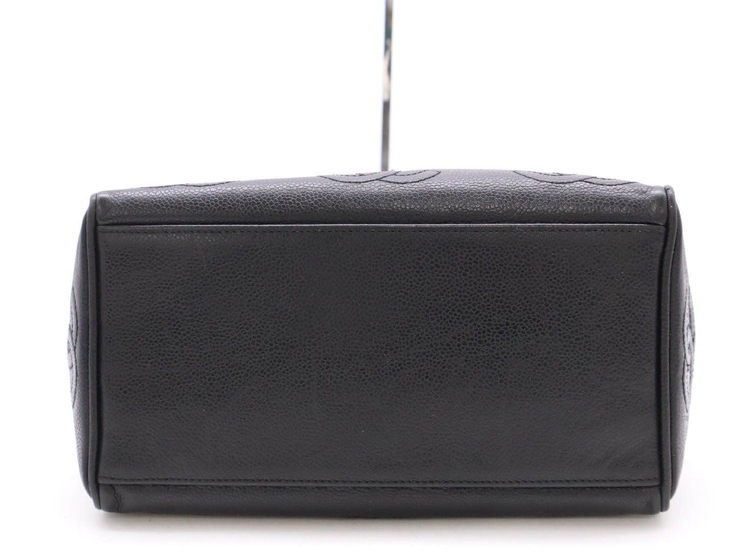 CHANEL Caviar Skin Triple Coco Chain Tote Bag with GD Hardware, Black